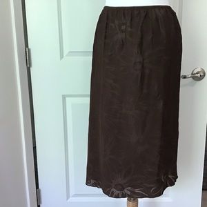 Skirt 2X Brown Sheer Leaf print Maggie McNaughton